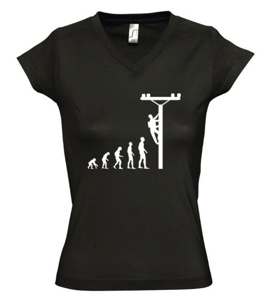 Női V nyakú póló