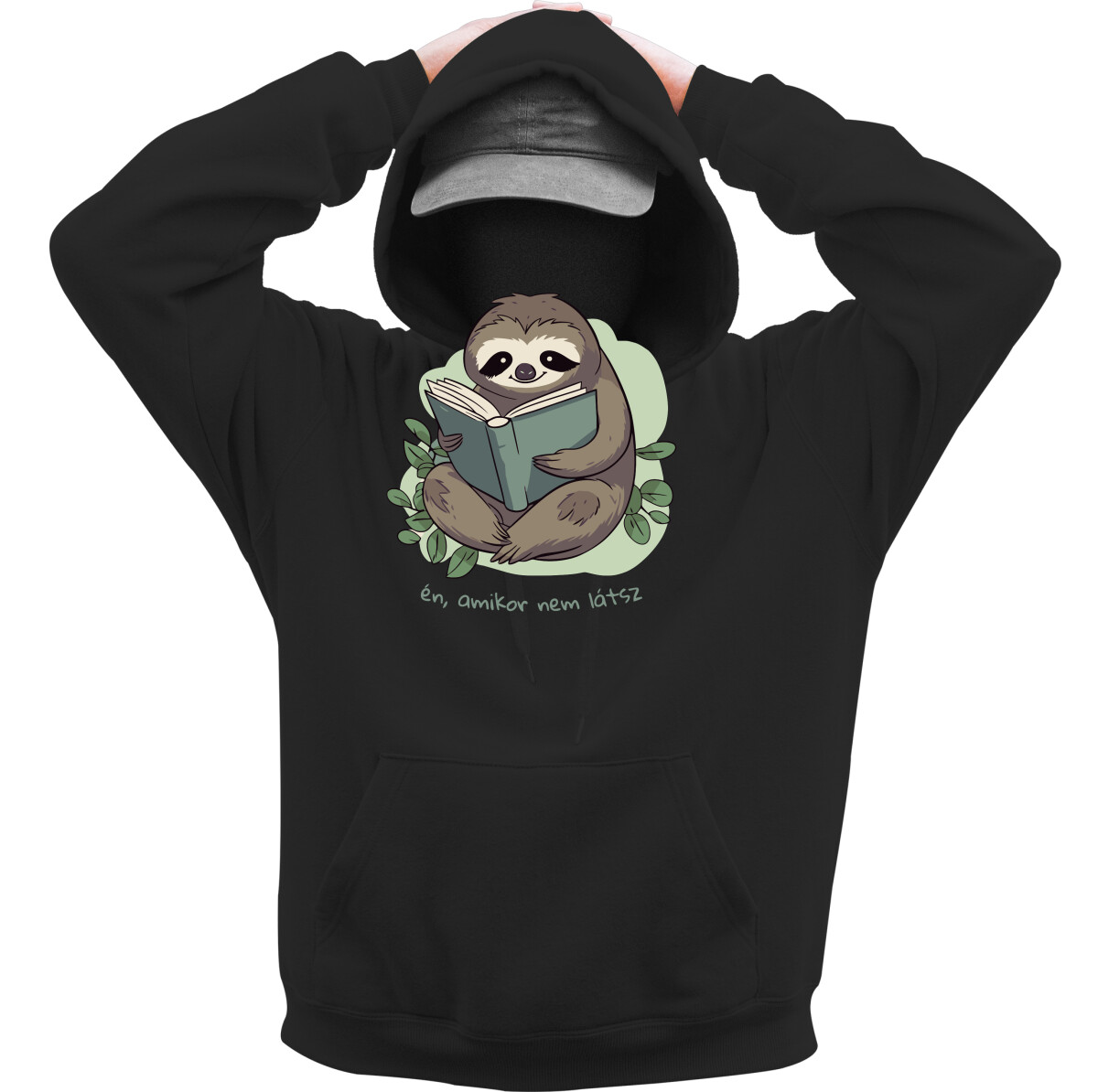 Kapucnis belebújós pulóver