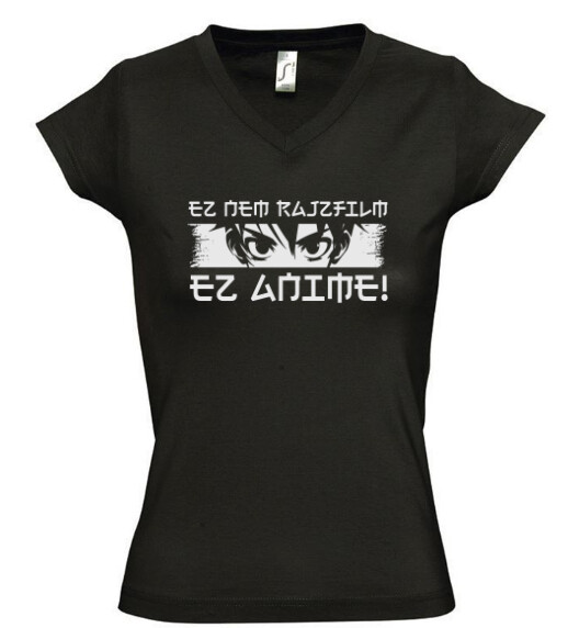 Női V nyakú póló