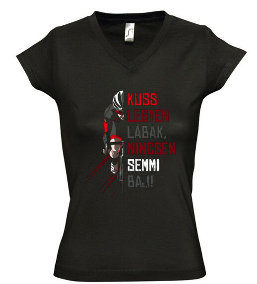 Női V nyakú póló