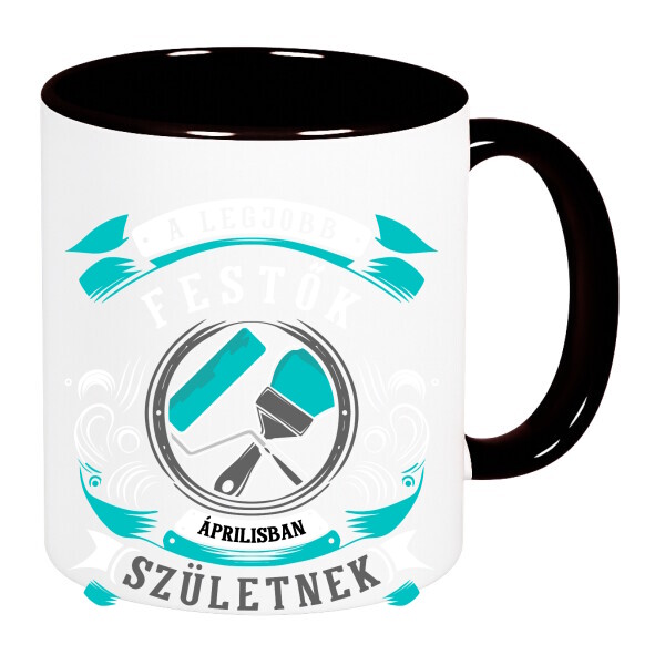 Színes fülű és belsejű bögre