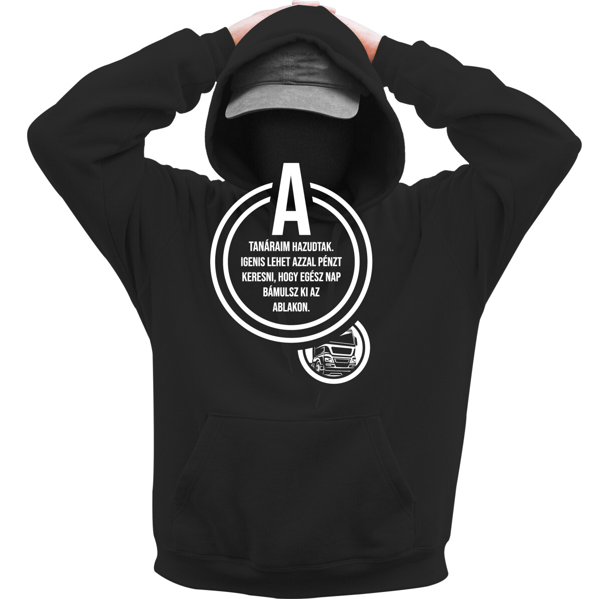 Kapucnis belebújós pulóver