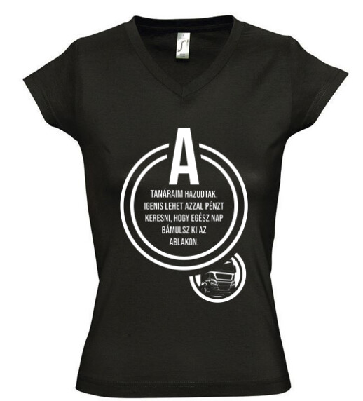 Női V nyakú póló