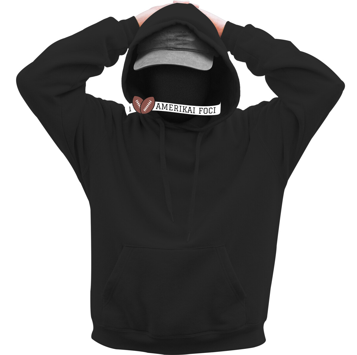 Kapucnis belebújós pulóver