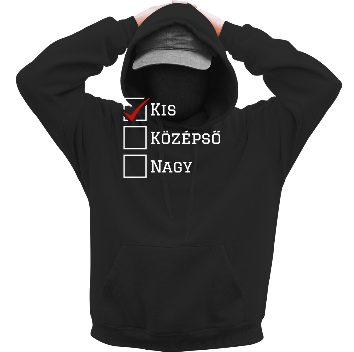 Kapucnis belebújós pulóver