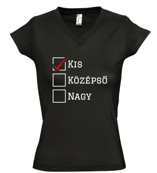 Női V nyakú póló