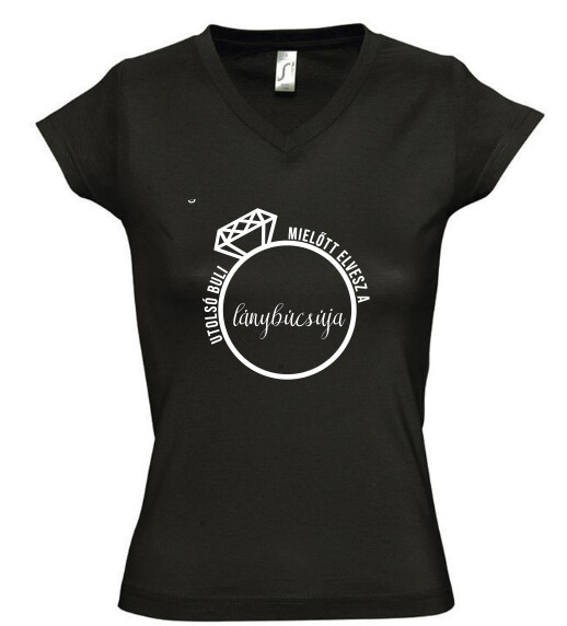 Női V nyakú póló