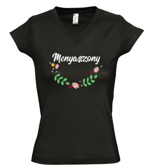 Női V nyakú póló