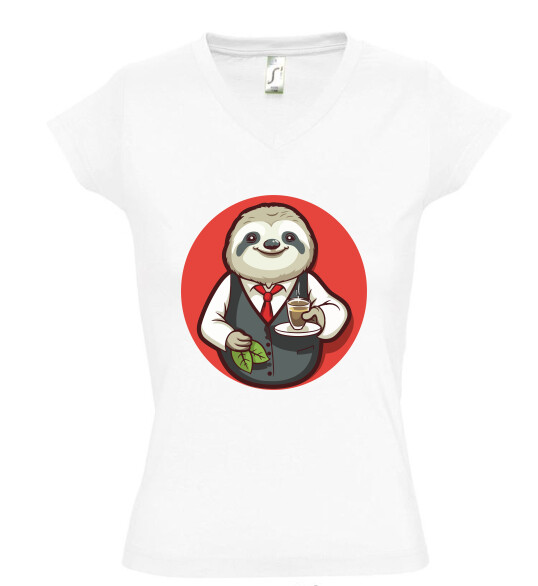 Női V nyakú póló