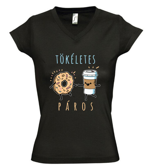 Női V nyakú póló