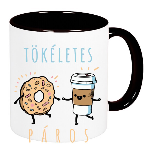 Színes fülű és belsejű bögre