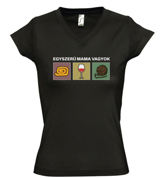 Női V nyakú póló