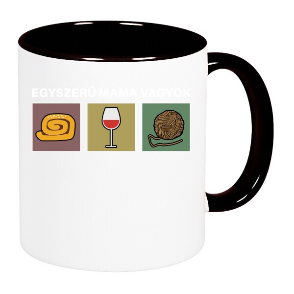 Színes fülű és belsejű bögre