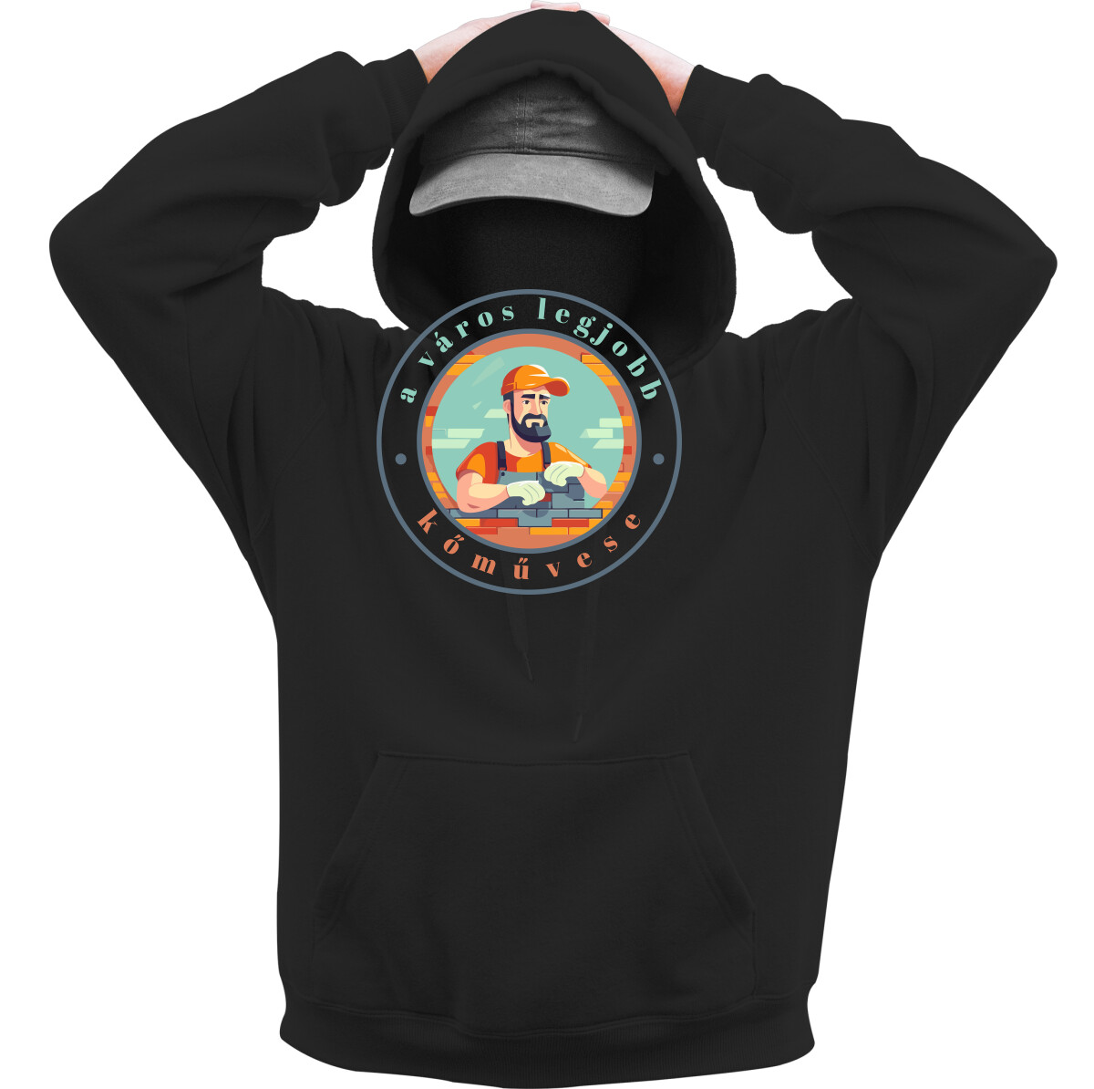 Kapucnis belebújós pulóver