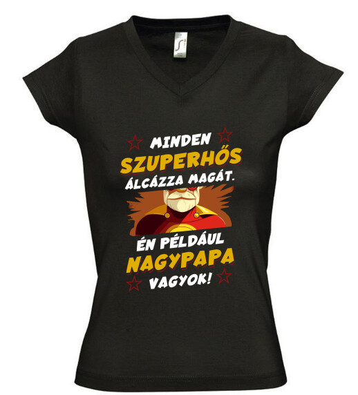 Női V nyakú póló