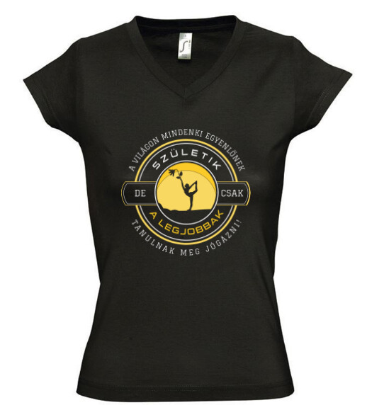 Női V nyakú póló