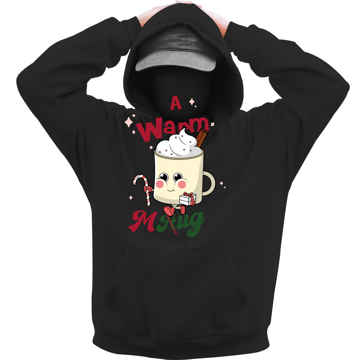 Kapucnis belebújós pulóver