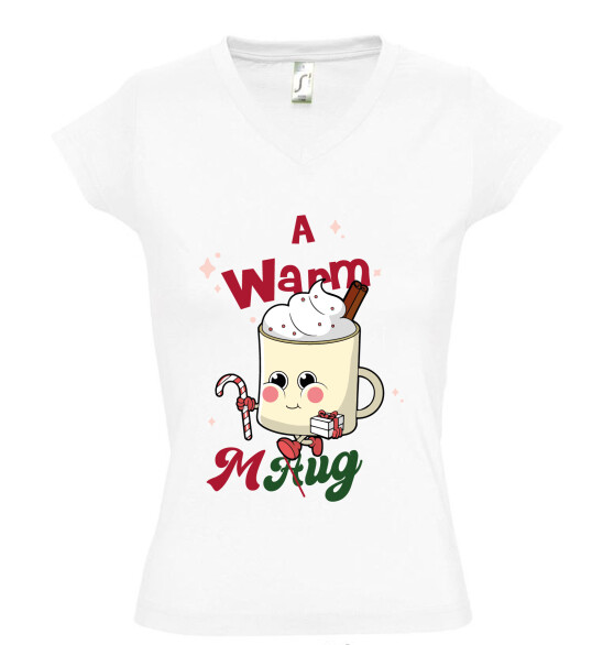 Női V nyakú póló