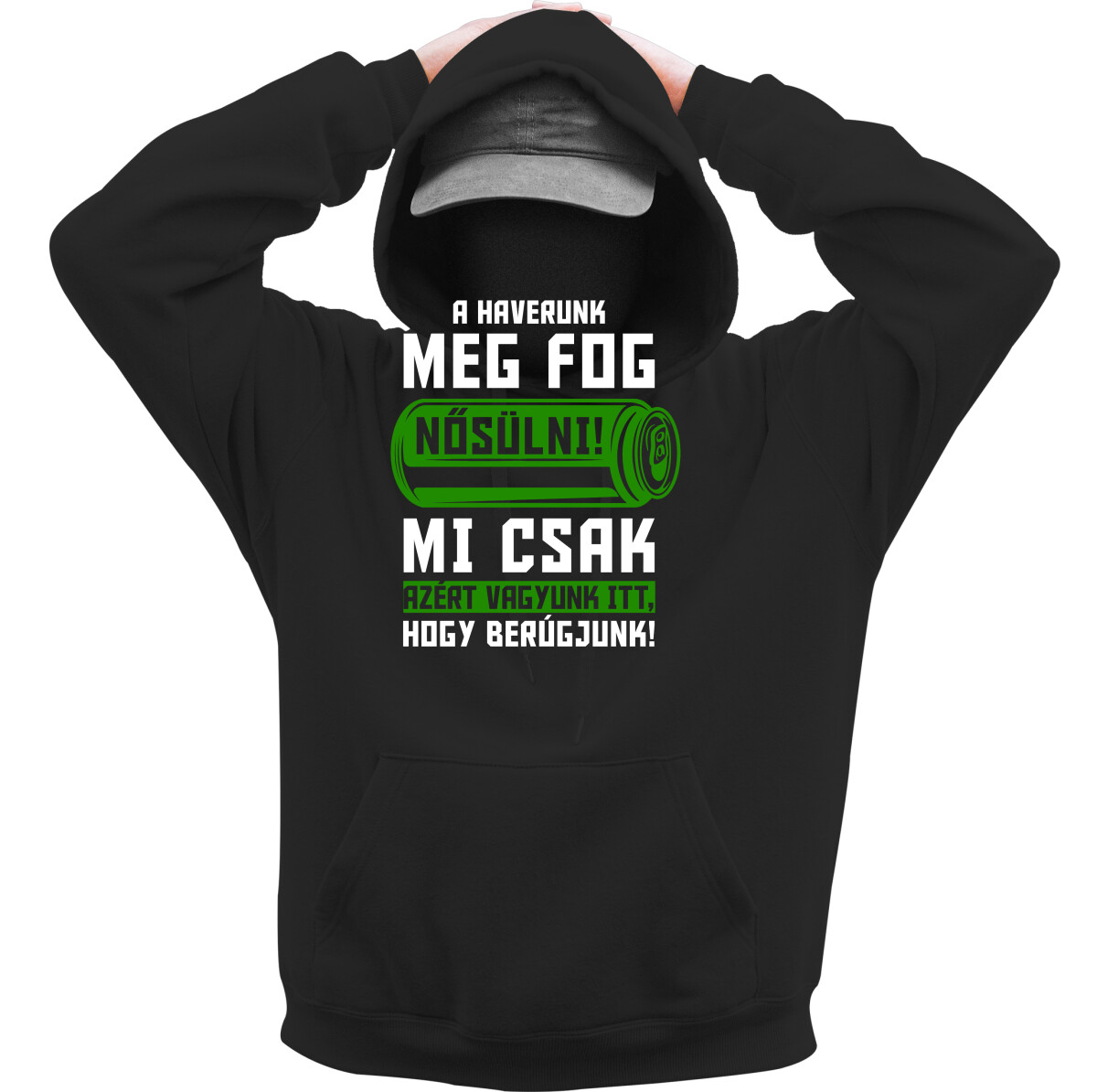 Kapucnis belebújós pulóver