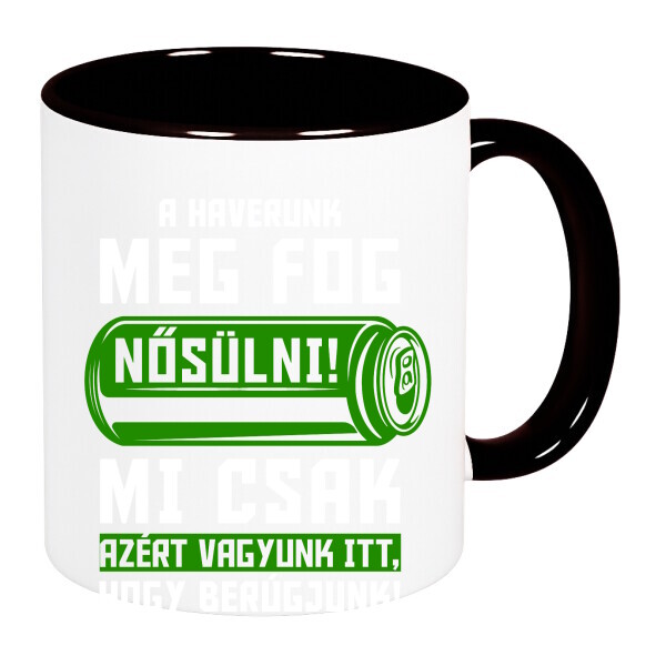 Színes fülű és belsejű bögre