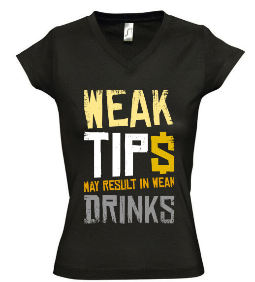 Női V nyakú póló