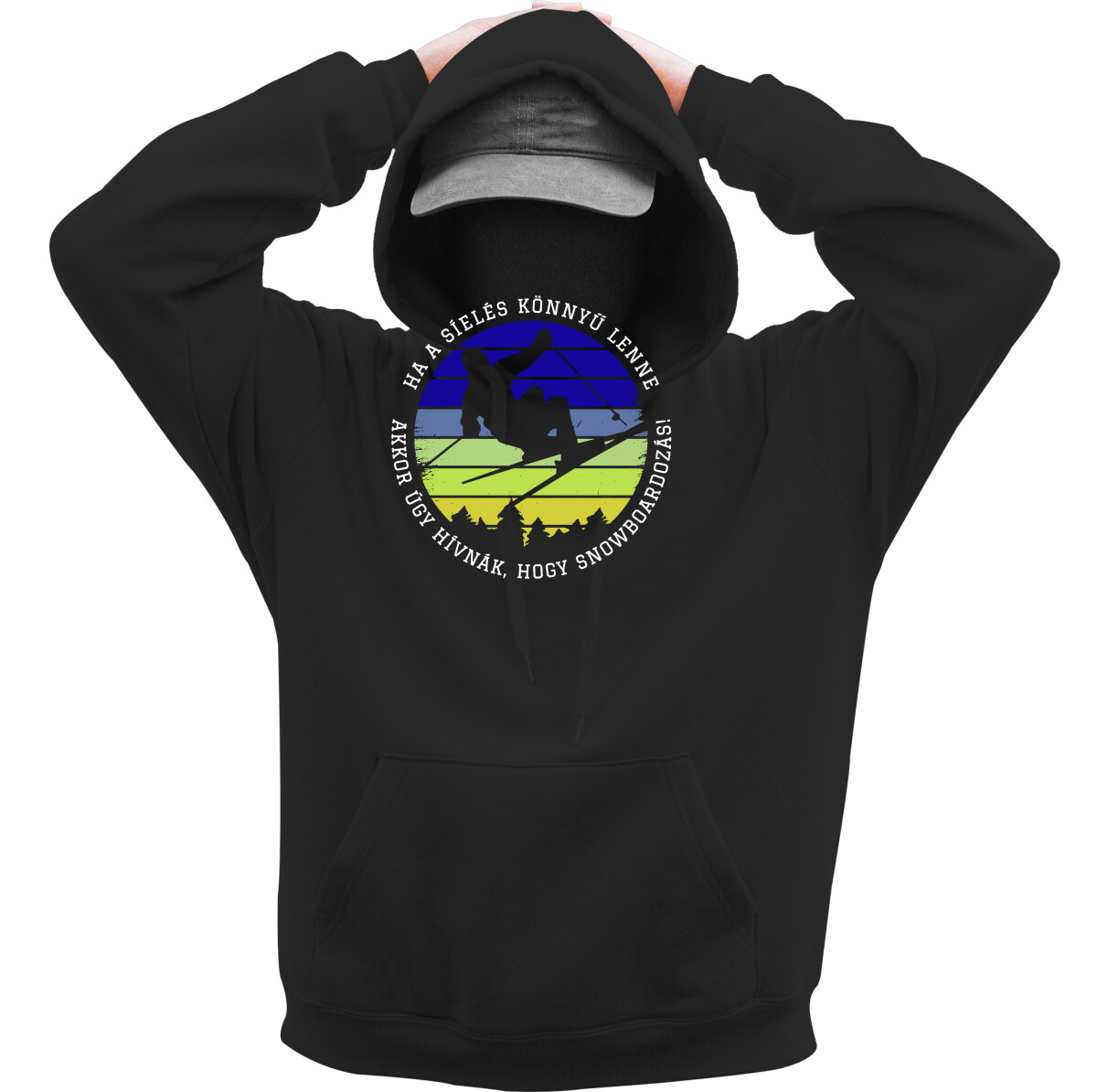 Kapucnis belebújós pulóver