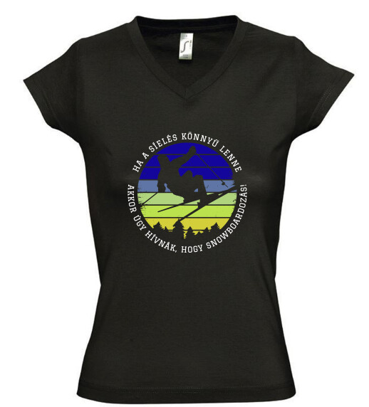 Női V nyakú póló