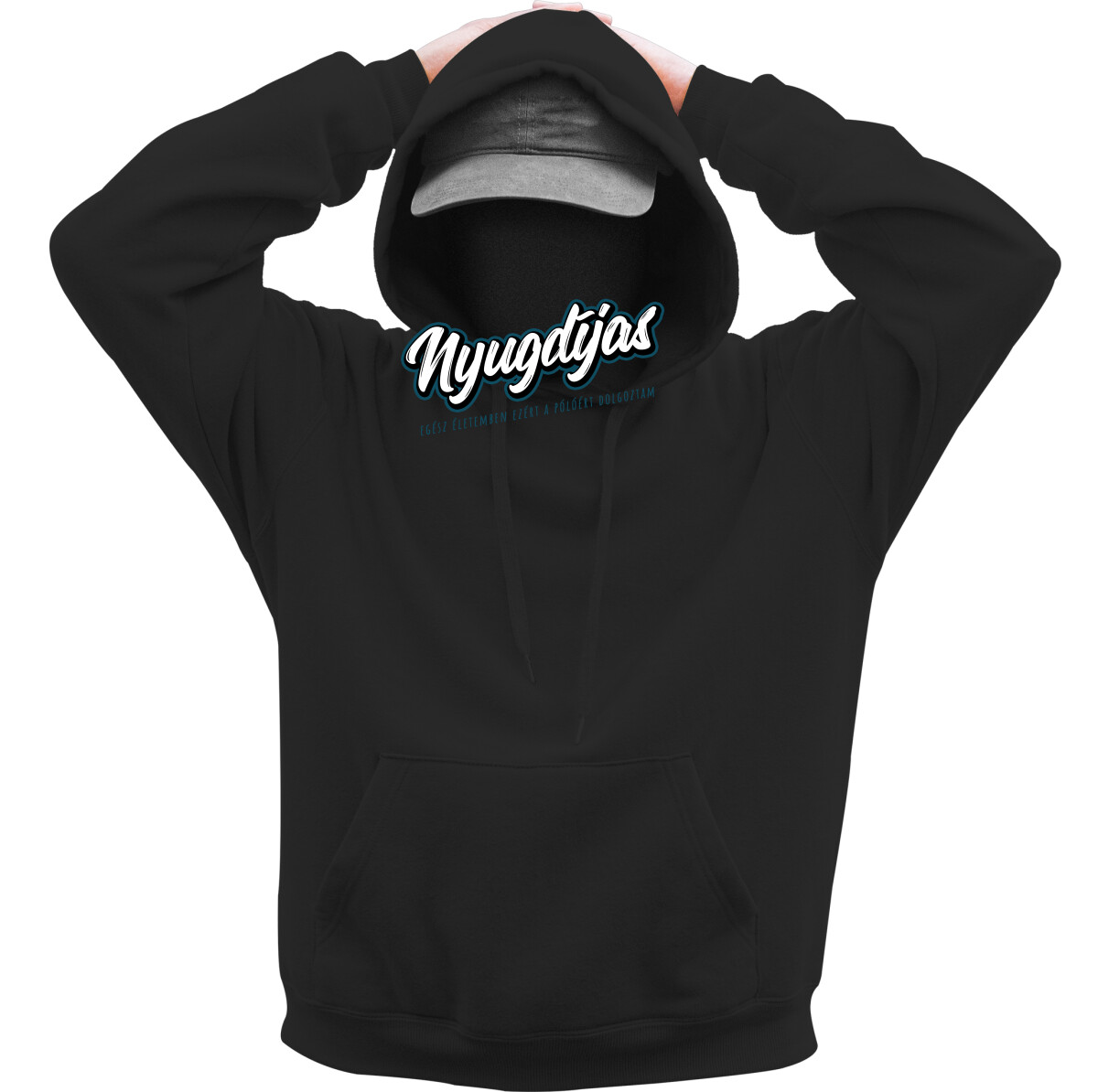 Kapucnis belebújós pulóver