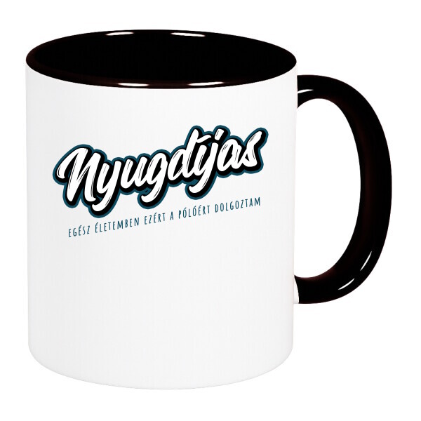 Színes fülű és belsejű bögre