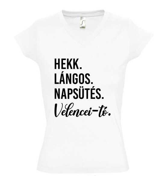 Női V nyakú póló