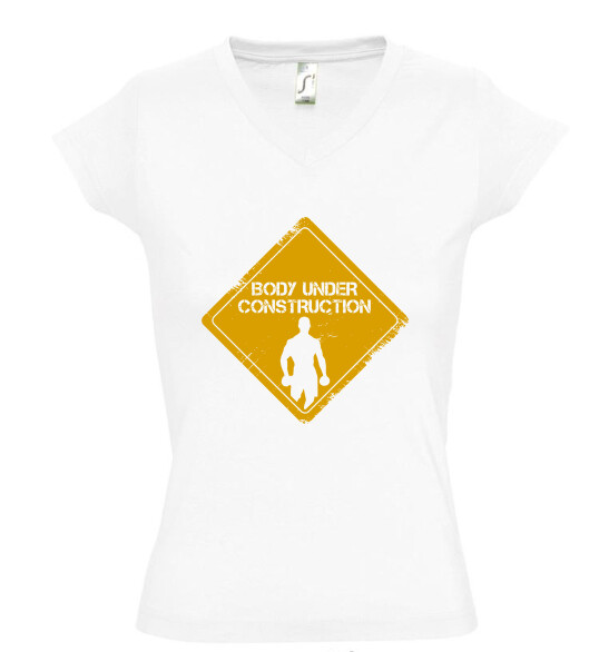 Női V nyakú póló