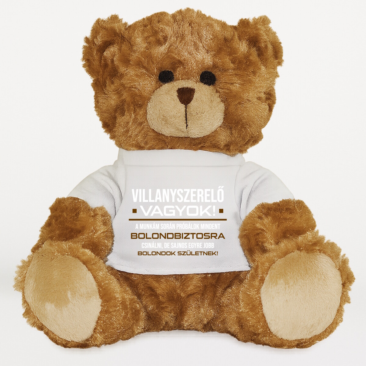 Plüssmaci egyedi pólóval
