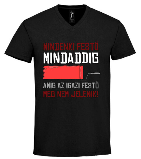 Unisex V nyakú póló