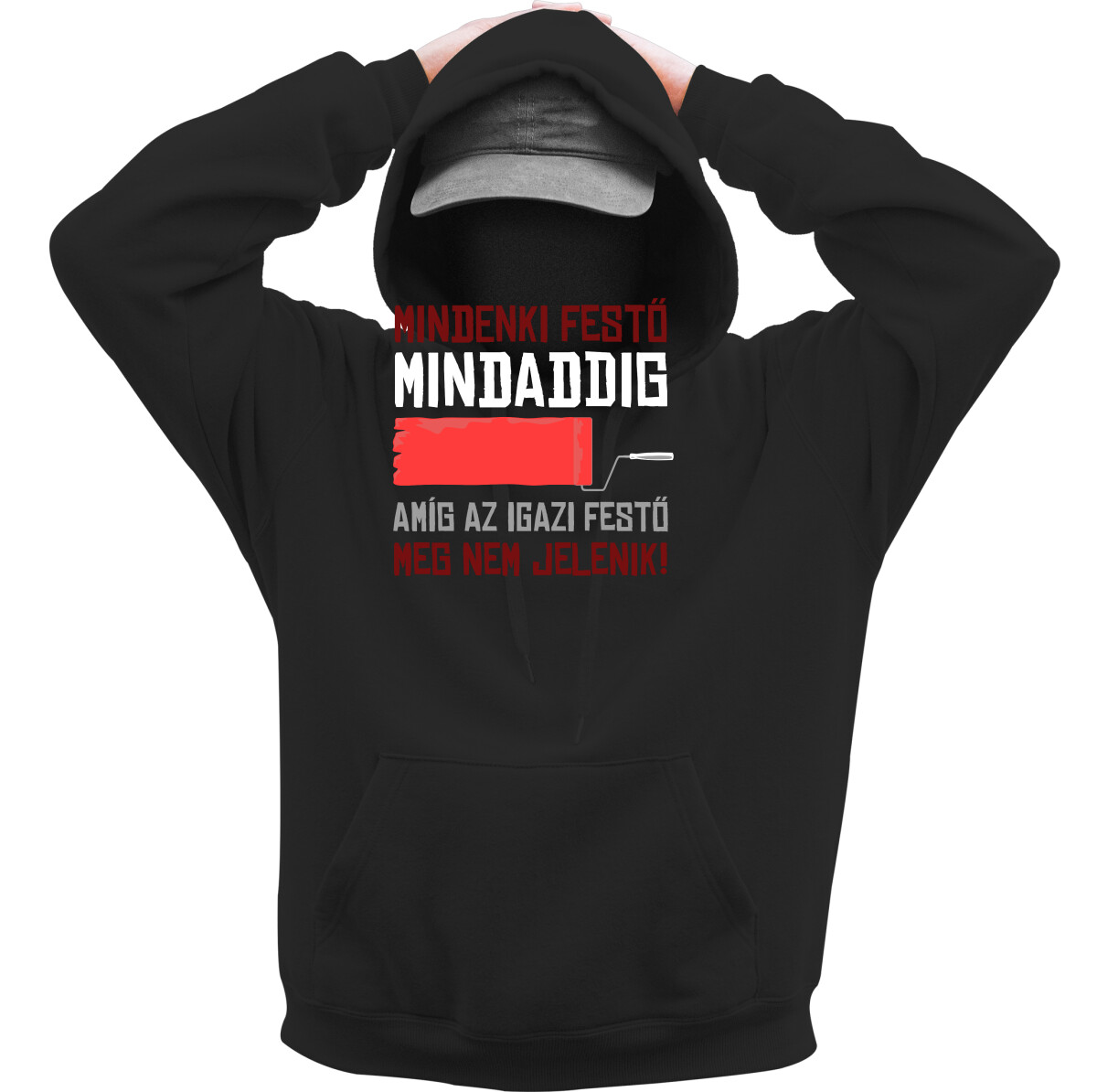 Kapucnis belebújós pulóver