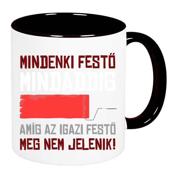 Színes fülű és belsejű bögre