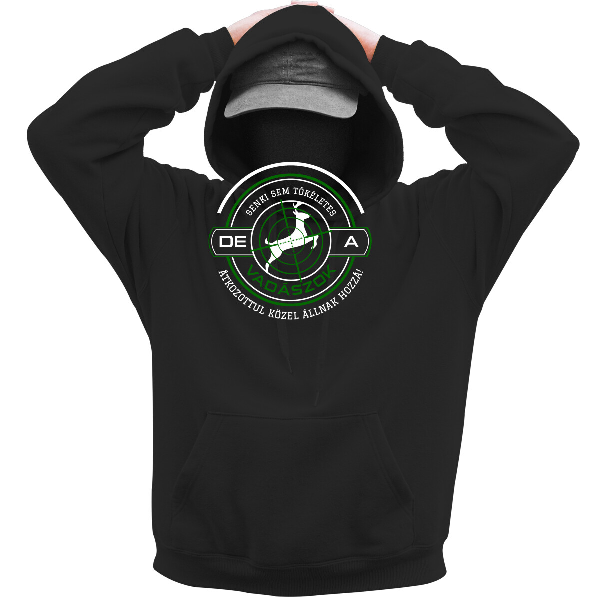 Kapucnis belebújós pulóver