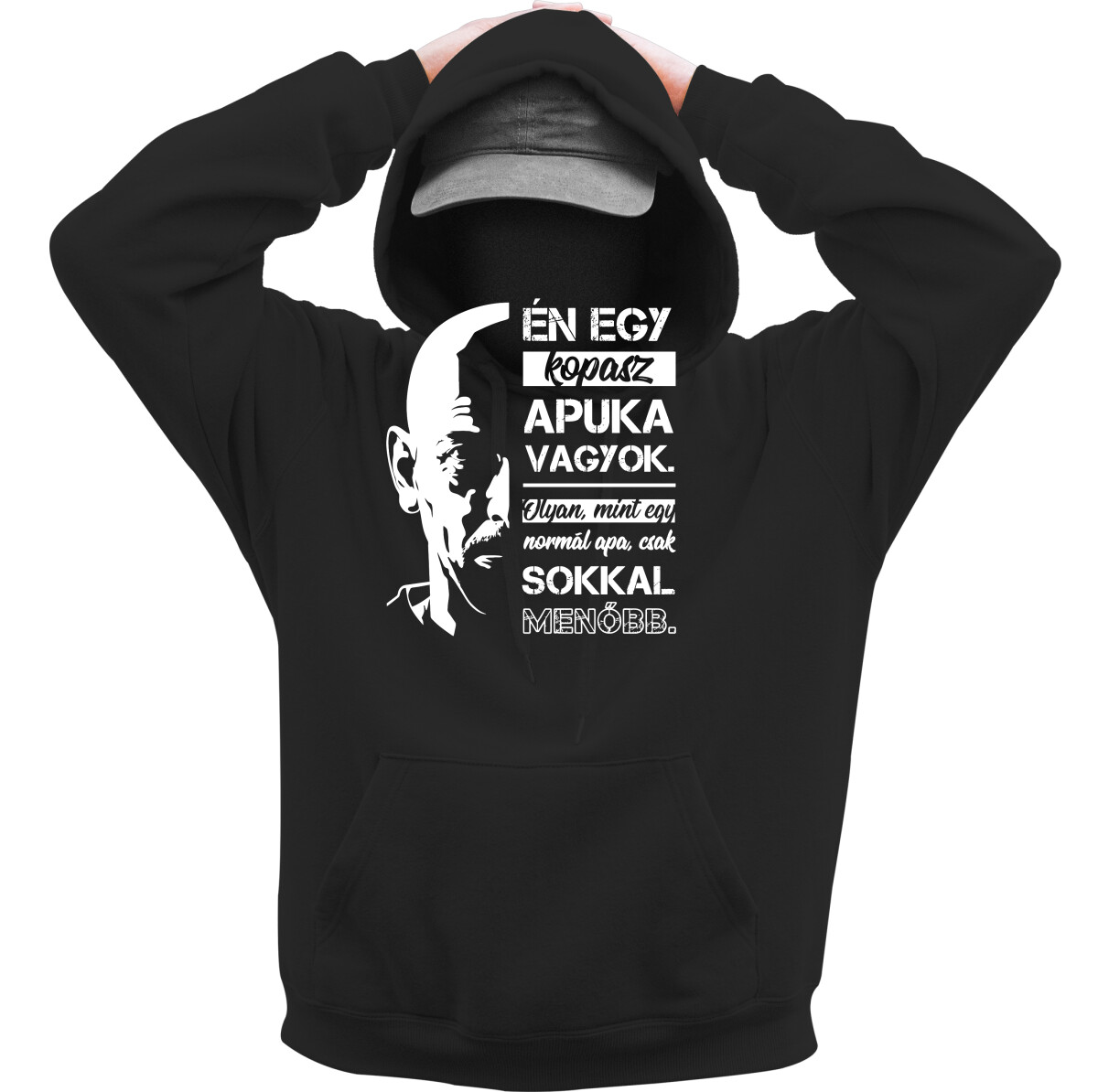 Kapucnis belebújós pulóver