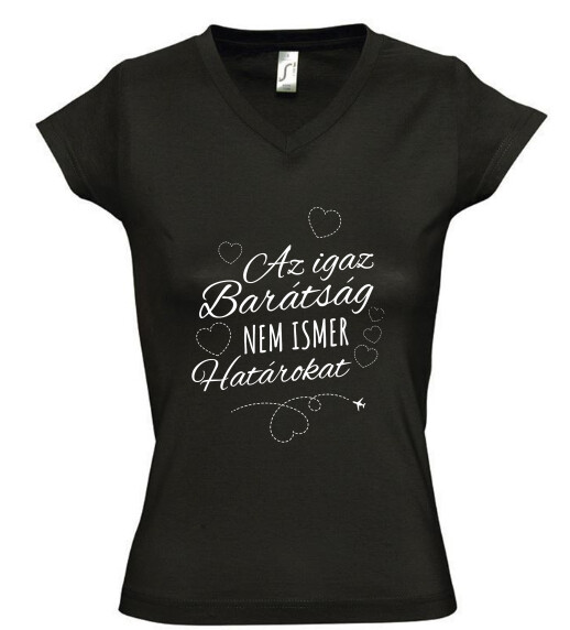 Női V nyakú póló