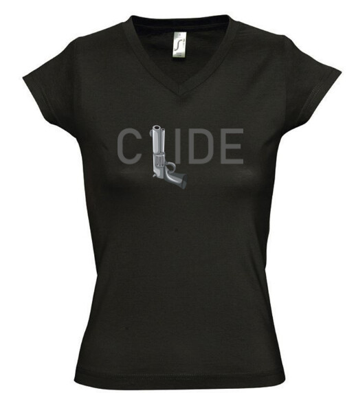 Női V nyakú póló