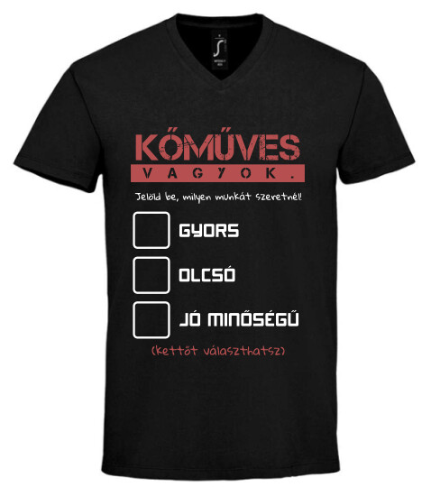 Unisex V nyakú póló