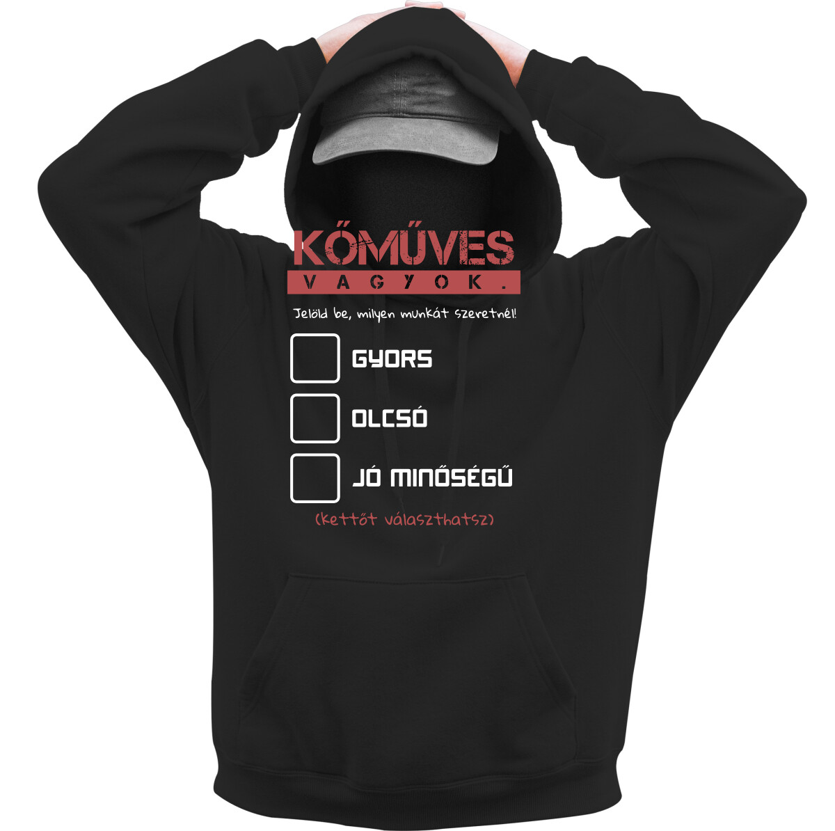 Kapucnis belebújós pulóver