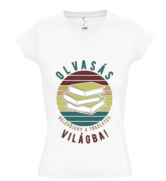 Női V nyakú póló