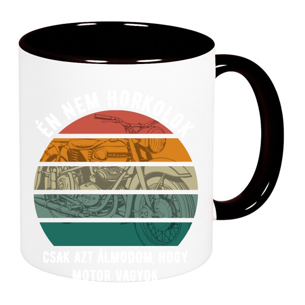 Színes fülű és belsejű bögre