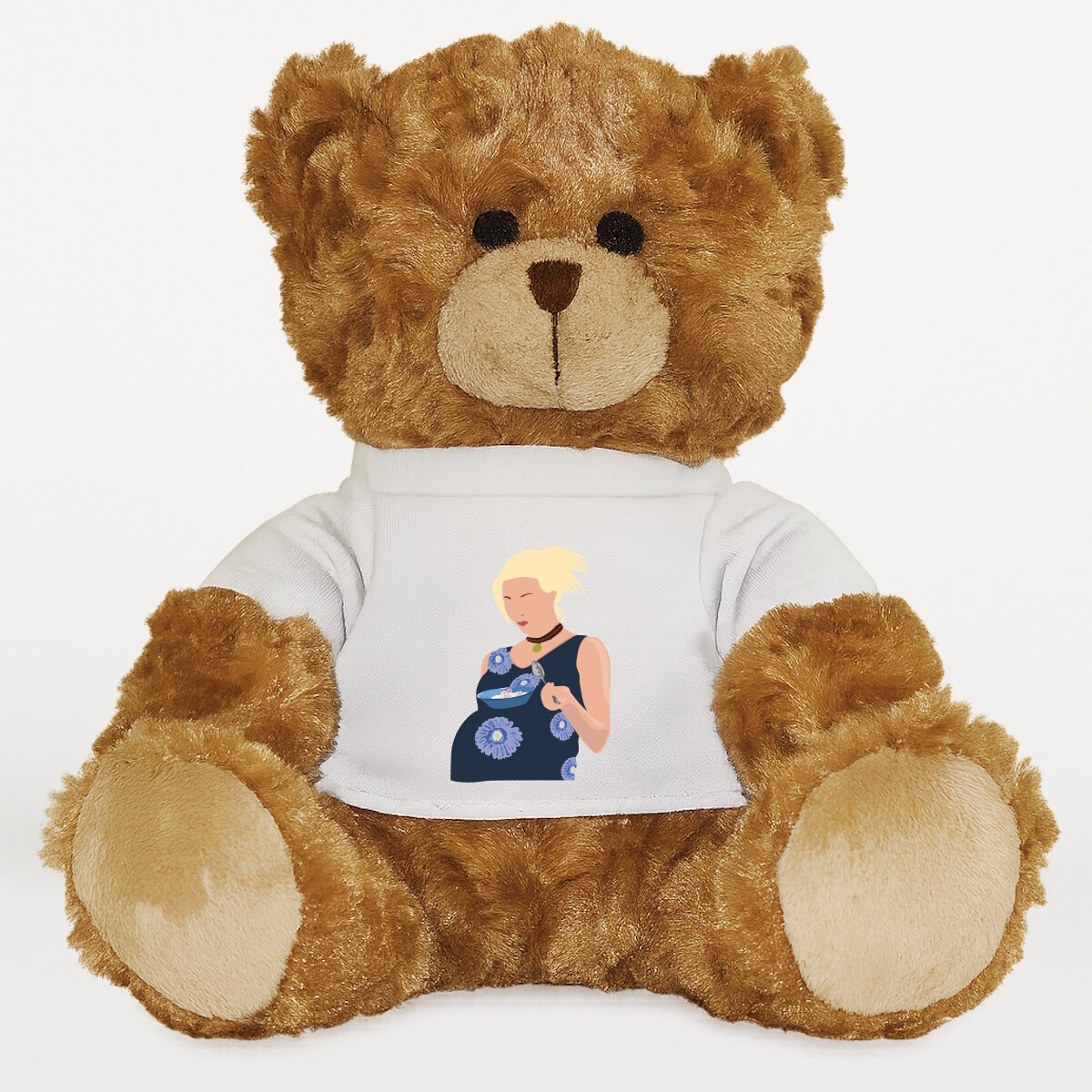 Plüssmaci egyedi pólóval