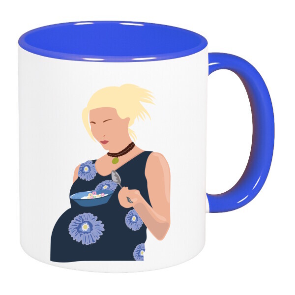 Színes fülű és belsejű bögre