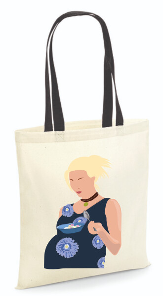 Vászontáska - színes fülű 