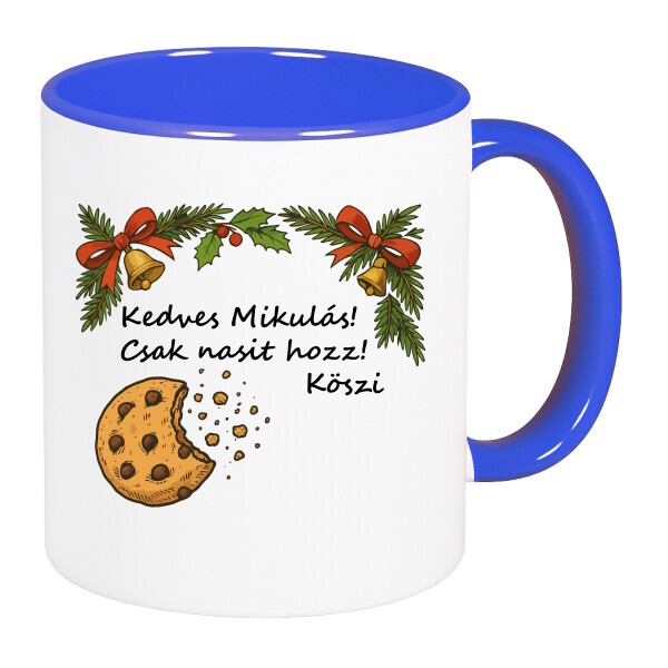 Színes fülű és belsejű bögre