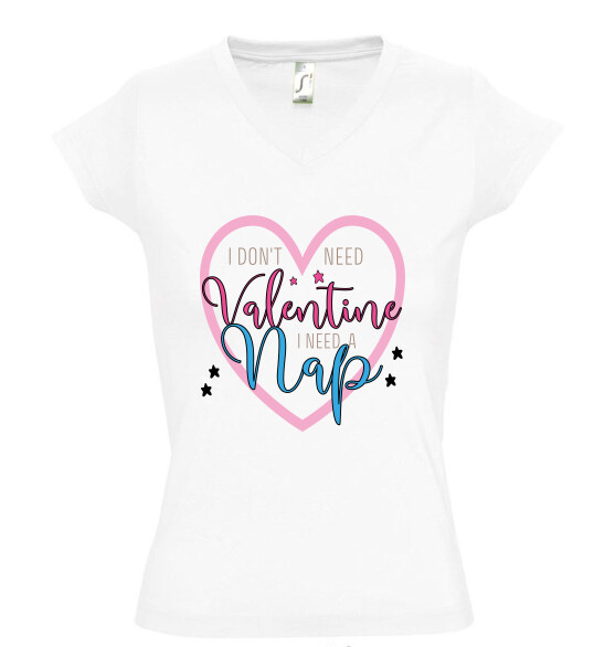 Női V nyakú póló