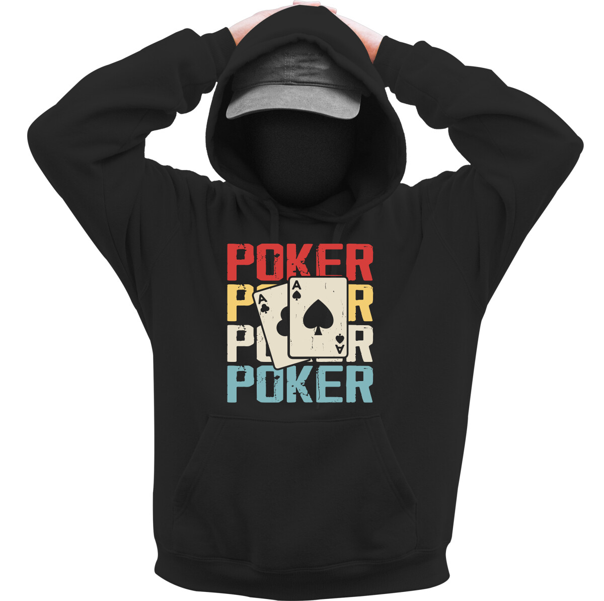 Kapucnis belebújós pulóver