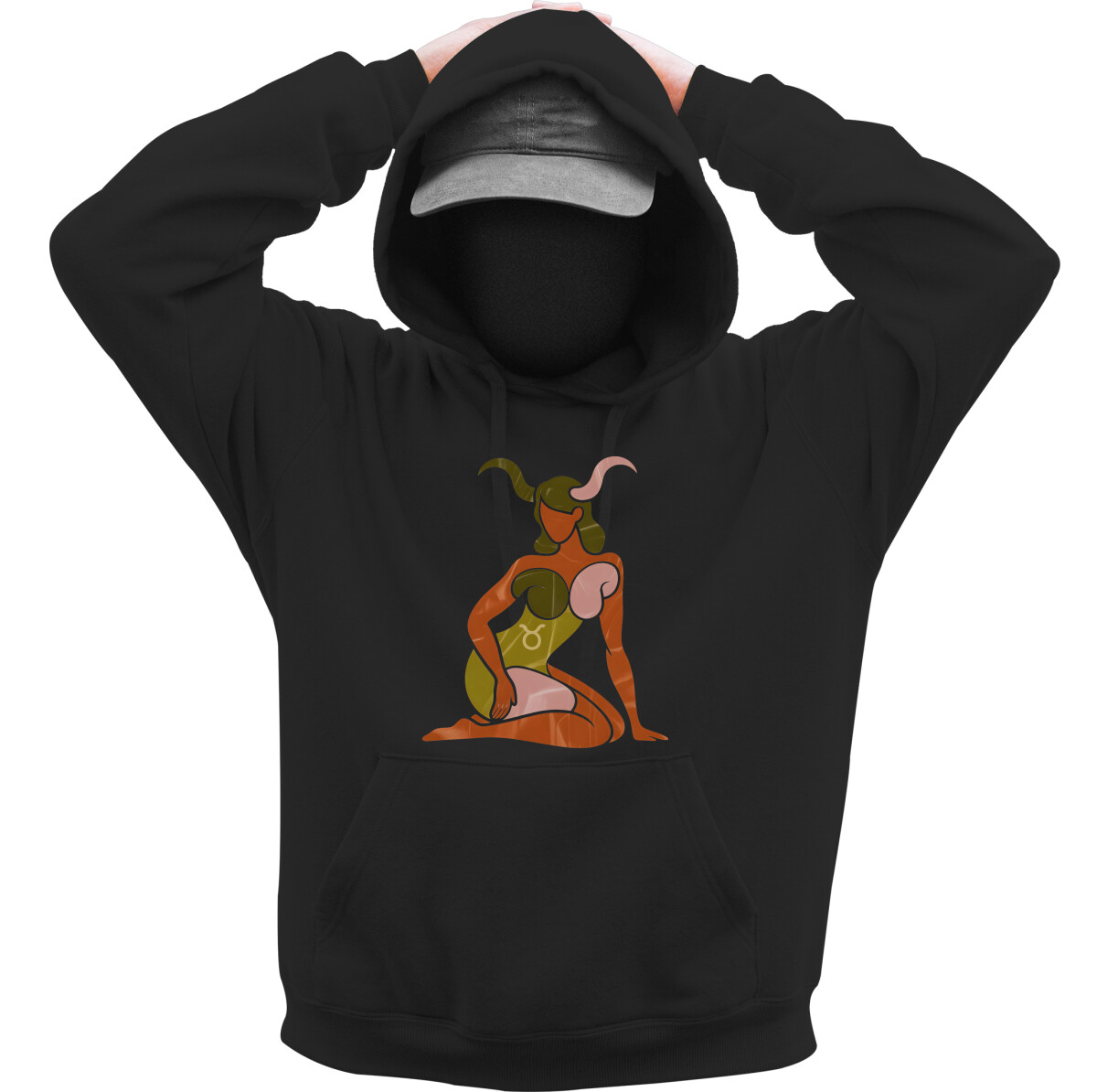 Kapucnis belebújós pulóver